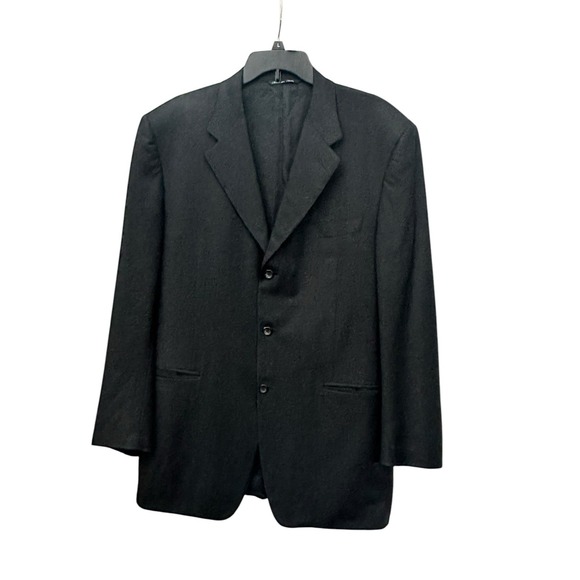 Canali Loro Piana Super 120's 100% Wool Blazer Mens 52 US 42 Black‎ #Y12-5